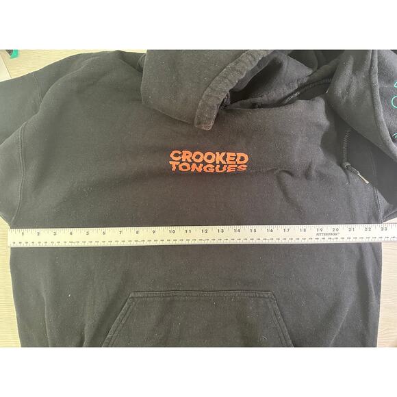Crooked Tongues Rave and Misbehave May 6 Black Hoodie Size M Unisex Cherry Print - Picture 8 of 9